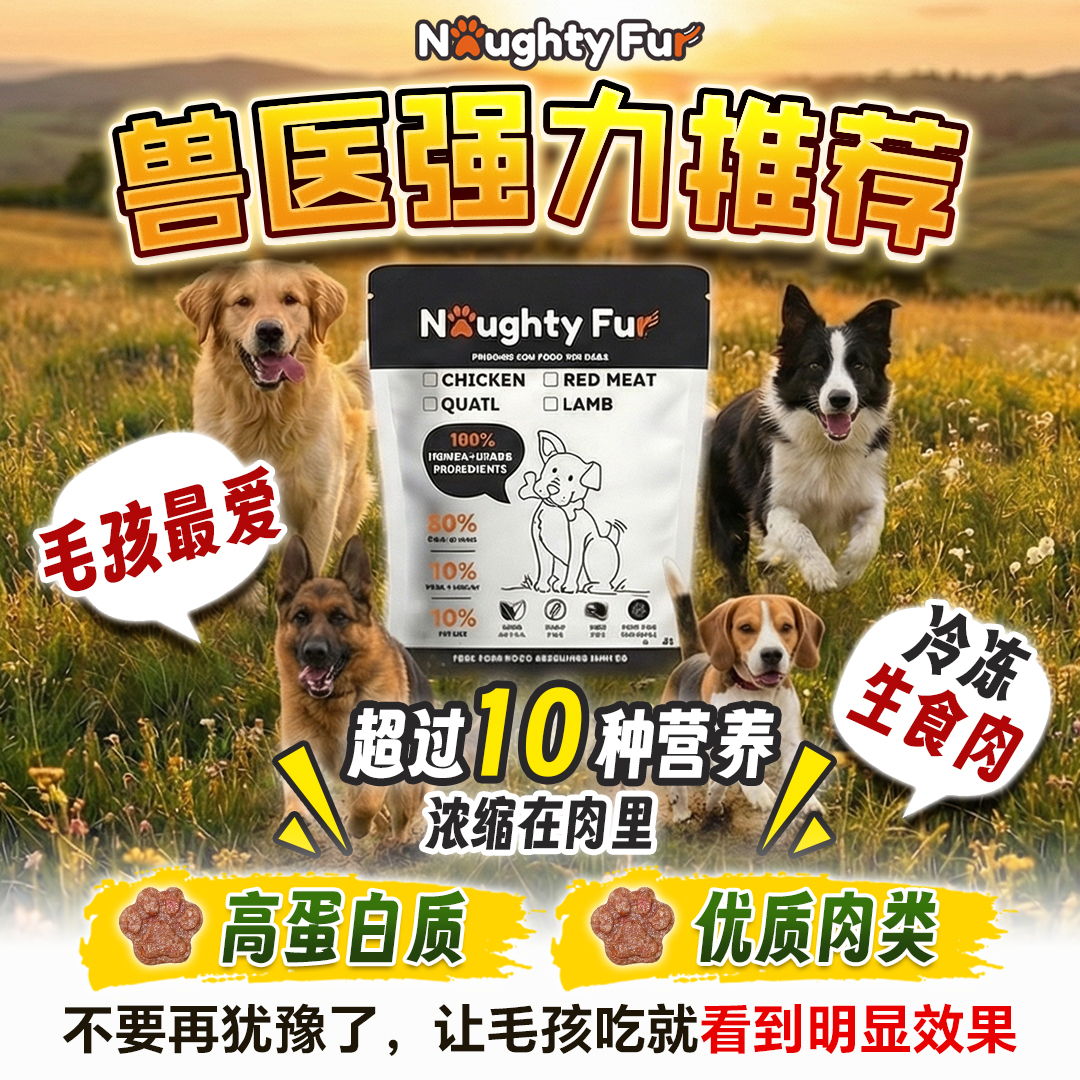 Naughty Fur vet recommendation ad visual