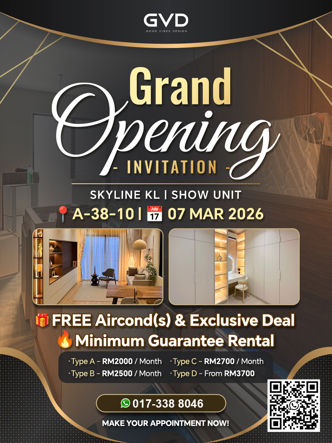 GVD show unit grand opening WhatsApp blast