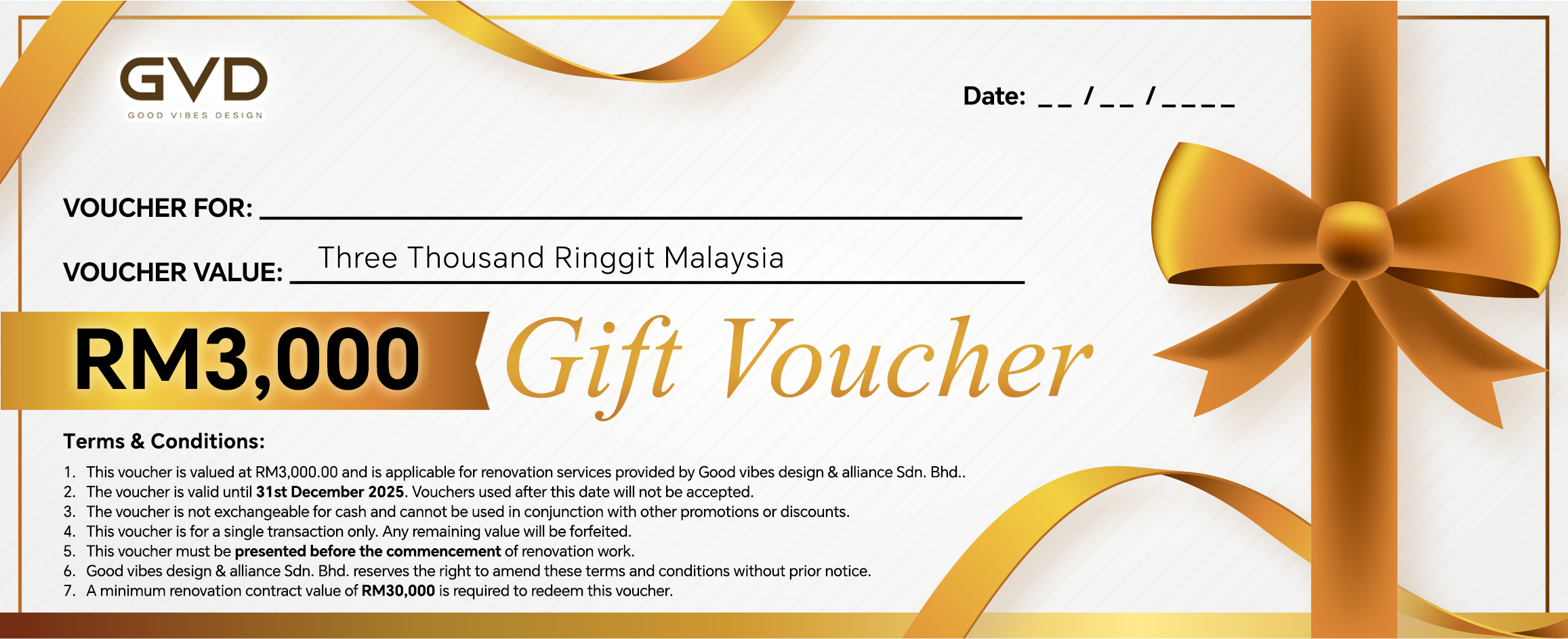 GVD RM3000 gift voucher design