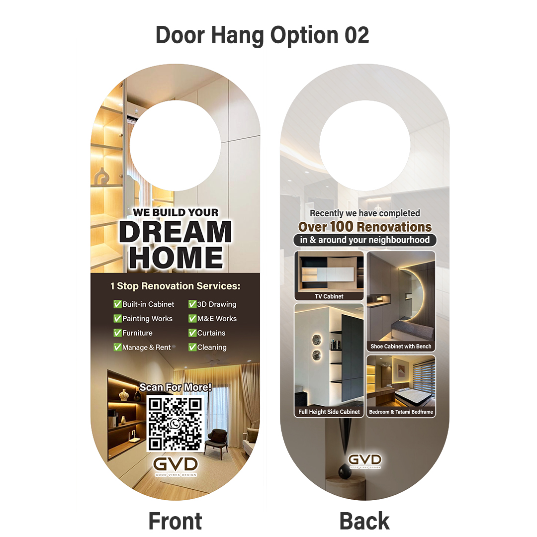 GVD door hanger two sided printing design